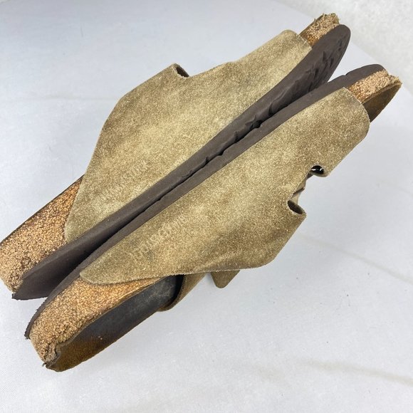 BIRKENSTOCK Mens Arizona 53 (US 18-20) Suede Brown Slide Sandals Cork Soles - Picture 5 of 10